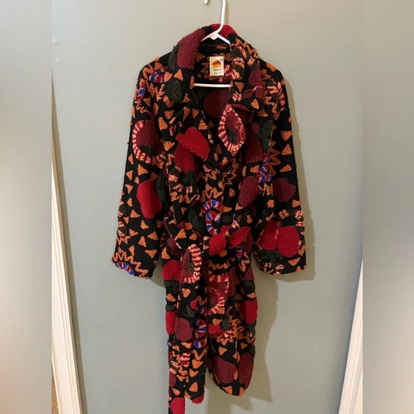 FARM Rio Womens Jungle Snake Fruit Black Apple size medium oversized coat - Picture 9 of 10